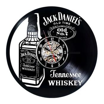 

2019 New Arrival Saat Vinyl Record 3d Wall Clock Design Whiskey Beer Fashion Bar Decoration Vintage Cd Clocks Watch Home Decor