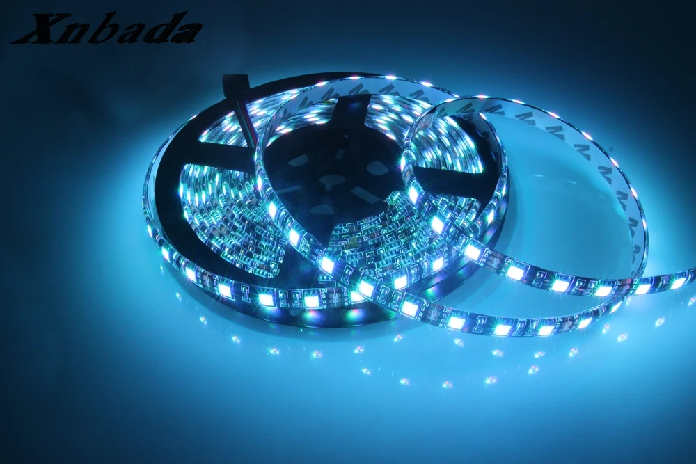 Xnbada 5050 Гибкие светодиодные полосы DC12V, w/ww/R/G/B/Y/RGB 60Led/M ЧЕРНЫЙ печатной платы светодиодные полосы свет IP30/IP65