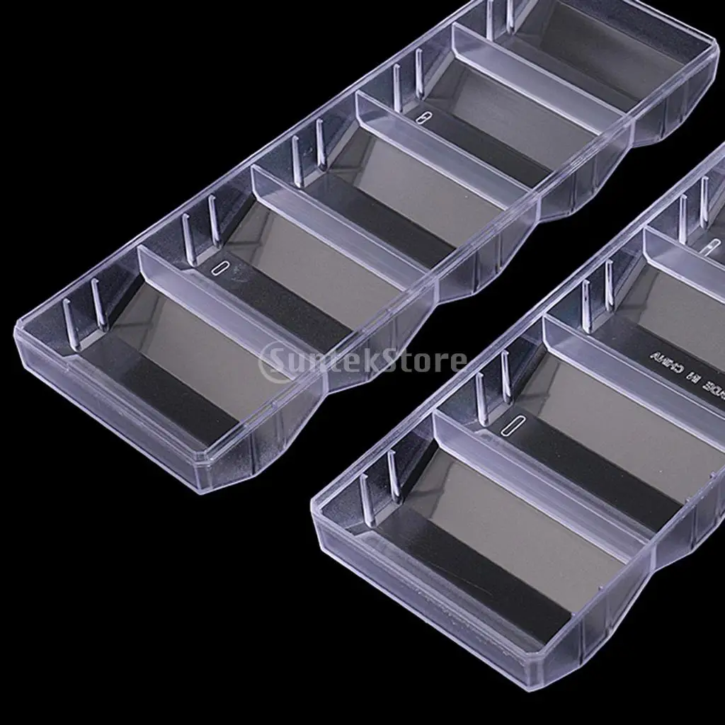 Portable 100 Chips Poker Chip Tray Clear Honeycomb Box Container with Lid for Party Casino Game 24 x 8 x 5cm