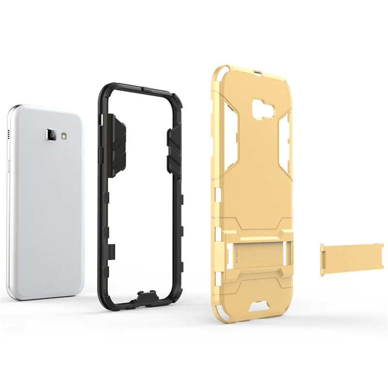 2 in 1 Hard PC+Soft Silicone Rugged Rubber Kickstand Case For SAMSUNG Galaxy A7 2017 A720 Armor Shockproof Phone Holder Cover (3)