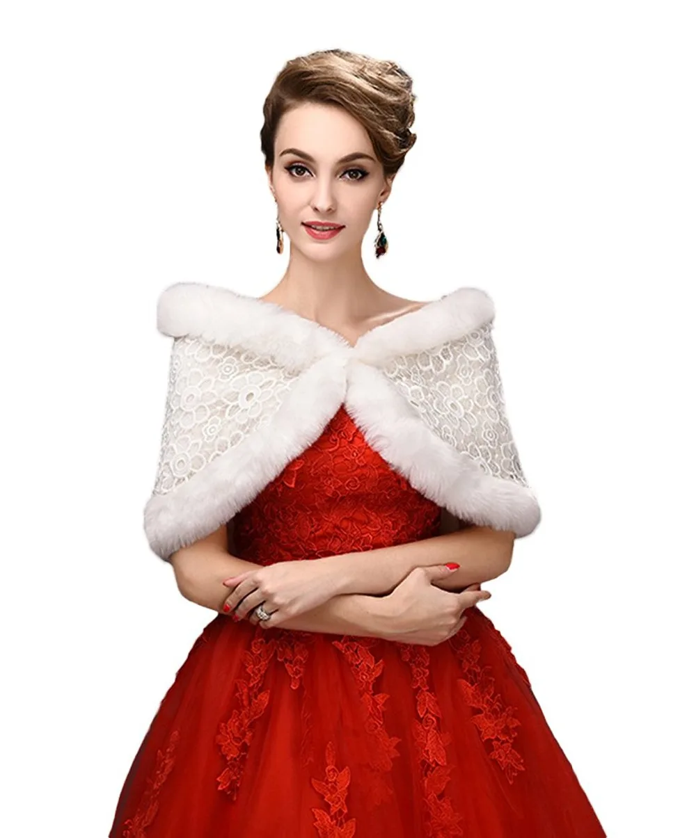 Bridal Wraps Elegant Ivory Shawl Wedding Capes Jacket Accessories Lace