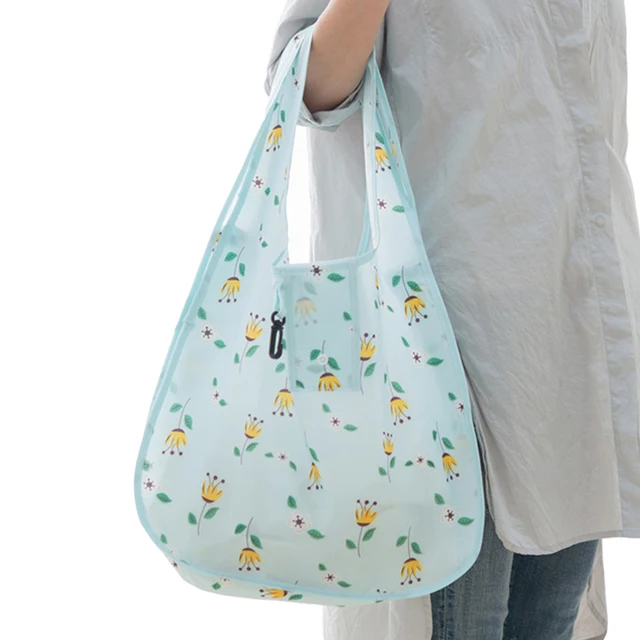 Reusable Folding Eco Ping Bag Women Collapsible Travel Grocery Reusable Folding Eco Ping Bag Women Collapsible Travel Grocery Pouch Portable Durable Tote Recycle Handbag Home