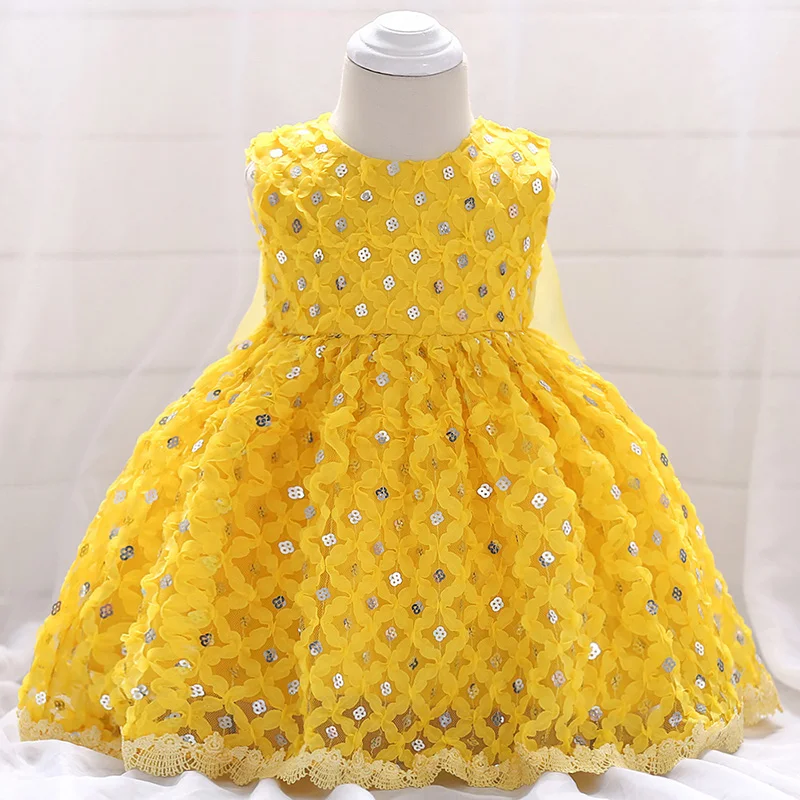 

New Baby Dress Lace Side Children's Wedding Princess Dress Girls Birthday Party Beautiful Dress