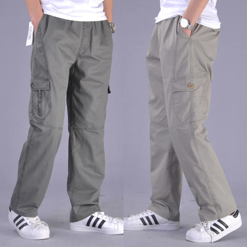 

Sportswear Overalls Tooling Trousers New Summer Men Large Size Casual Pants Elastic Waist Loose Cargo Pants Size 6XL