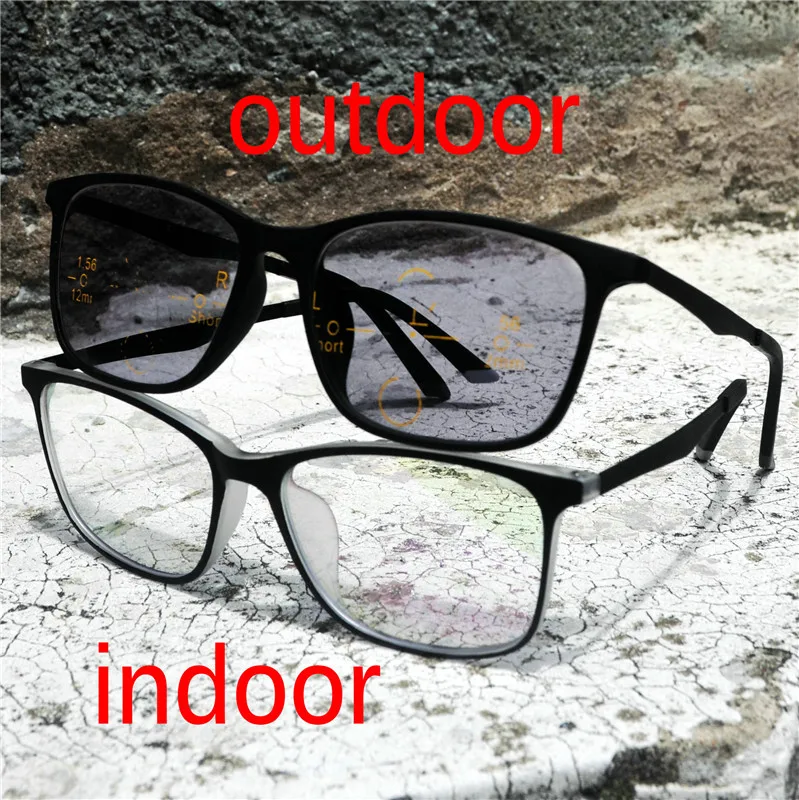 

fashion Square frame progressive multifocal photochromic reading glasses for both men and women diopter reading glasses NX