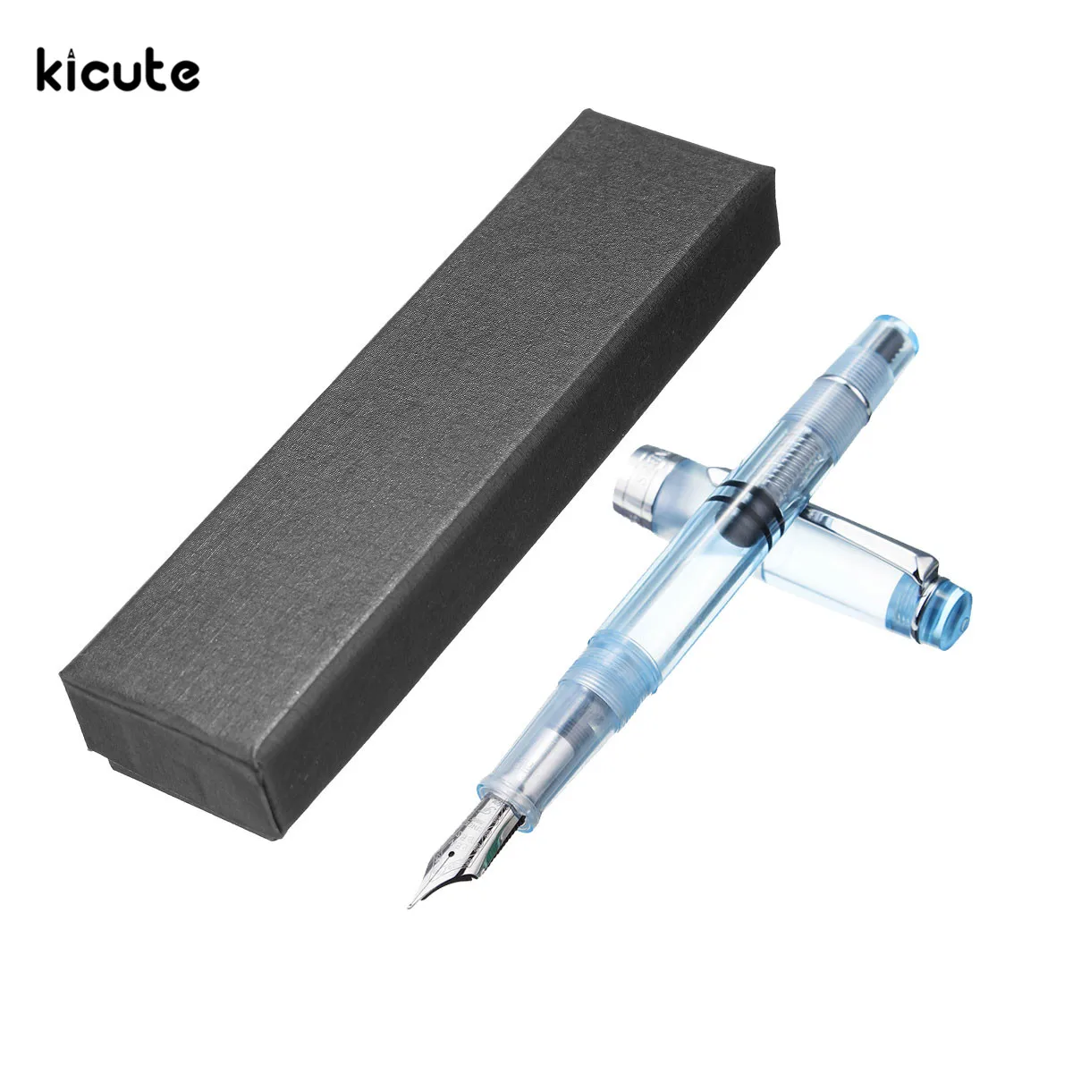 

1 pcs 0.5mm Fine Nib Transparent Piston Fountain Pen Smooth Writing Office School Stationery Supplies Gifts for Students 6 Color