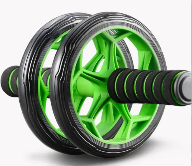 Двухколесный ролик для тренировки мышц живота силовой ролик Cabdominal мышечный тренажер немой брюшный тренажер - Цвет: Зеленый
