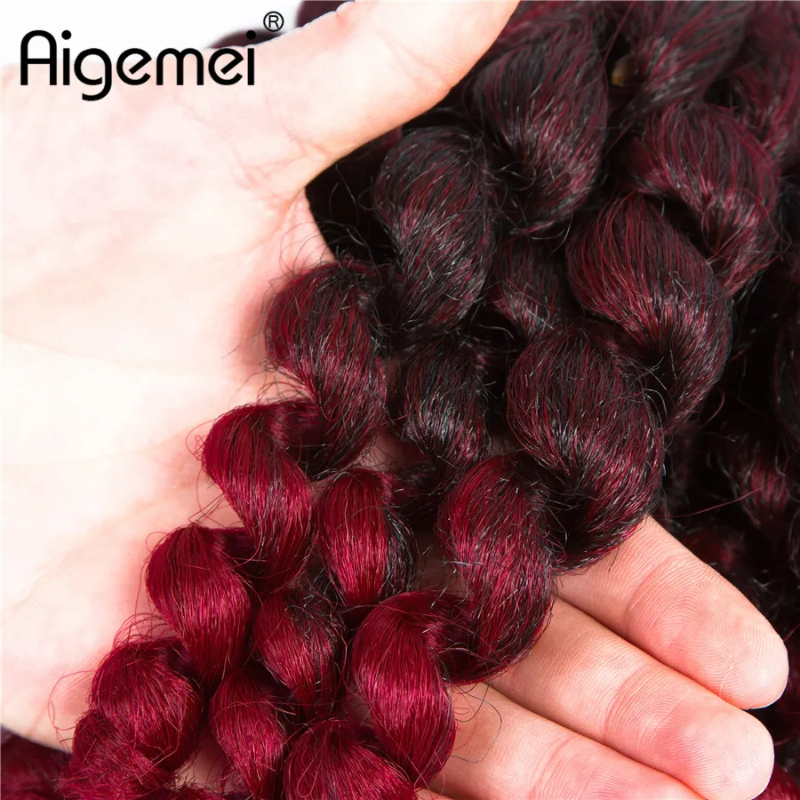 

Aigemei 20strands 80g Jumpy Wand Curl Twist Crochet Braids Jamaican Bounce African Synthetic Braiding Hair Extension