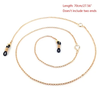 

Reading Glasses Chain Holder Fashion Sunglasses Acrylic Neck Metal Strap Golden W729
