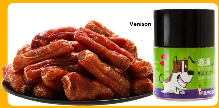Venison Flavor Закуски для собак 4 вкуса слюнявная колбаса свежая ветчина говядина баранины курица Venison обучение награды чистка зубов корм для собак - Цвет: Venison Flavor