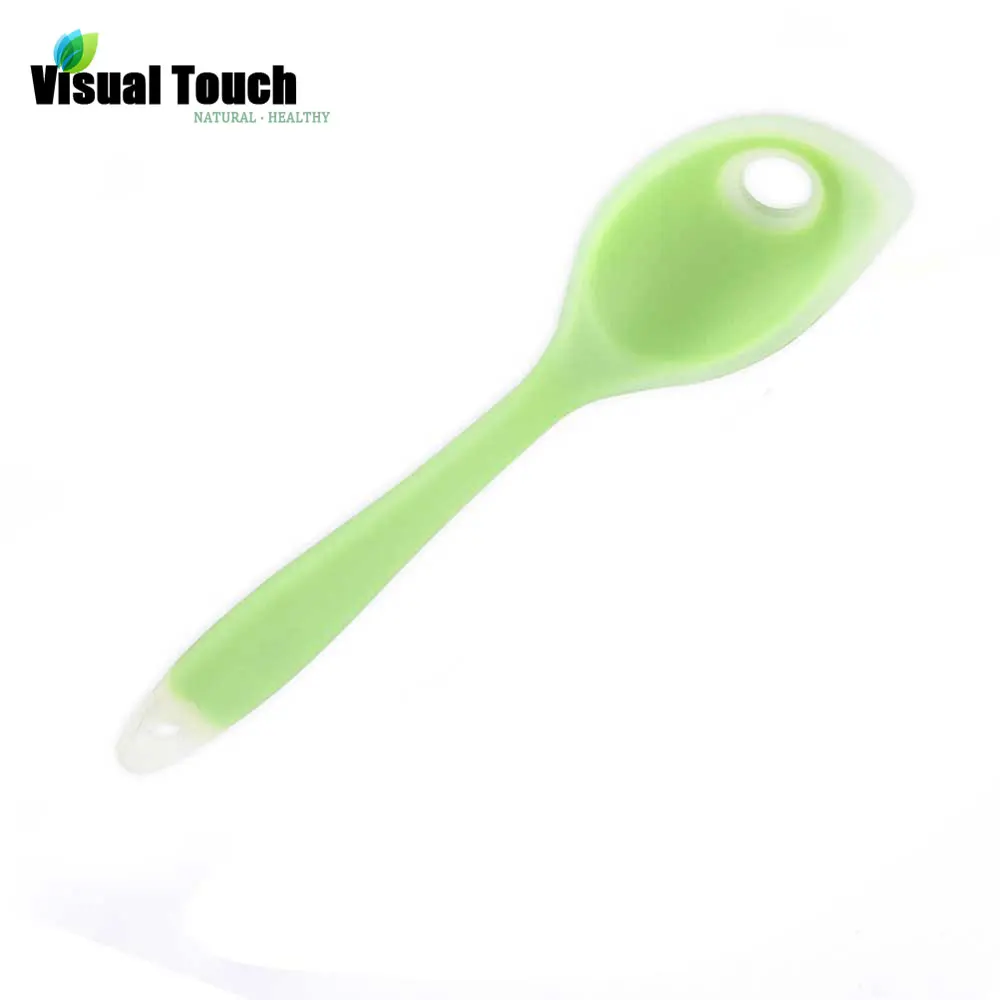  Visual Touch Flexible Heat Resistant Silicone Slotted Spoon Scraper Spatula Ice Cream Cake Shovel K