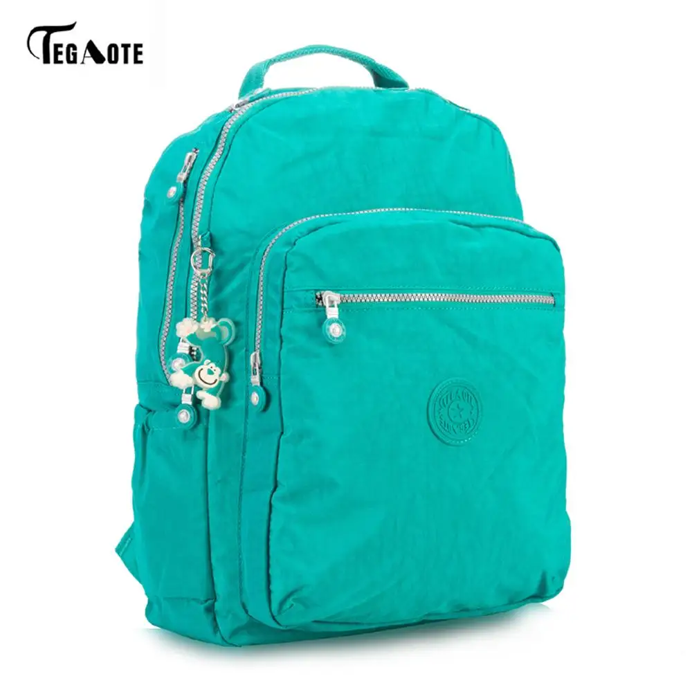 TEGAOTE рюкзак студенческий колледж водонепроницаемый нейлоновый рюкзак для мужчин и женщин Материал Escolar Mochila качественная брендовая сумка для ноутбука школьная - Цвет: Green