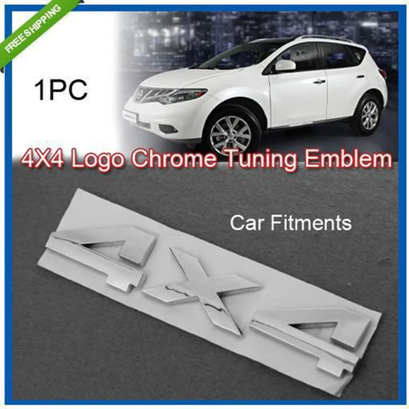 4X4 Logo Chrome sticker Tuning Emblem decoration sticker 14.8cm