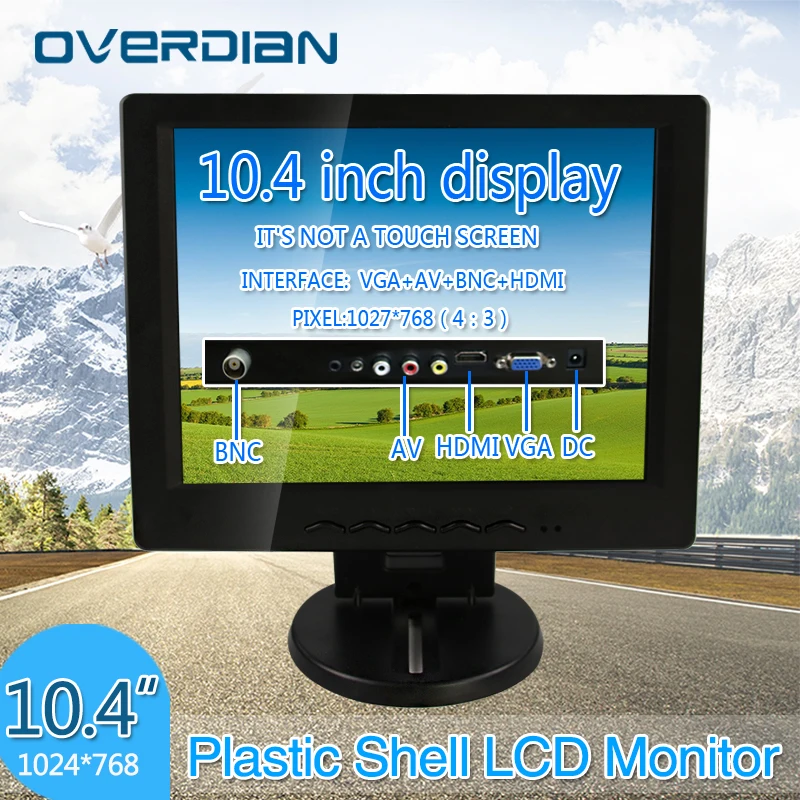 

10.4"VGA/HDMI/BNC/AV Connector Desktop Monitor Monitoring Device Cash Register Lcd Non-Touch ScreenPlastic Shell Monitor