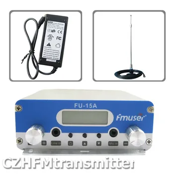 

FMUSER FU-15A V1.0 FM stereo PLL broadcast transmitter+car sucker antenna+power adapter 87.5-108MHZ