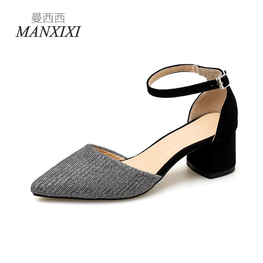 baratas MANXIXI Verão das mulheres da Moda sapatos De salto Alto Espumantes Sandálias da Bracelete Concise mulher shoes US5 8.5 Camelo Preto