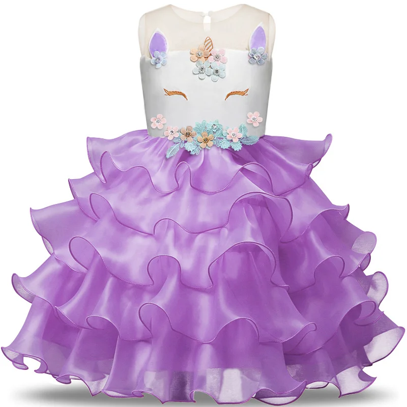 

Unicorn Dress For Girls Clothing Embroidery Unicorn Party Kids Dresses Wedding Child Costume Holloween Party Tutu Dresses Gowns