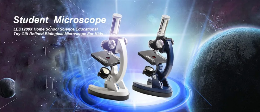 Kit de Microscope LED de laboratoire 100X-400X-1200X maison école Science jouet éducatif cadeau Microscope biologique raffiné pour enfants enfant