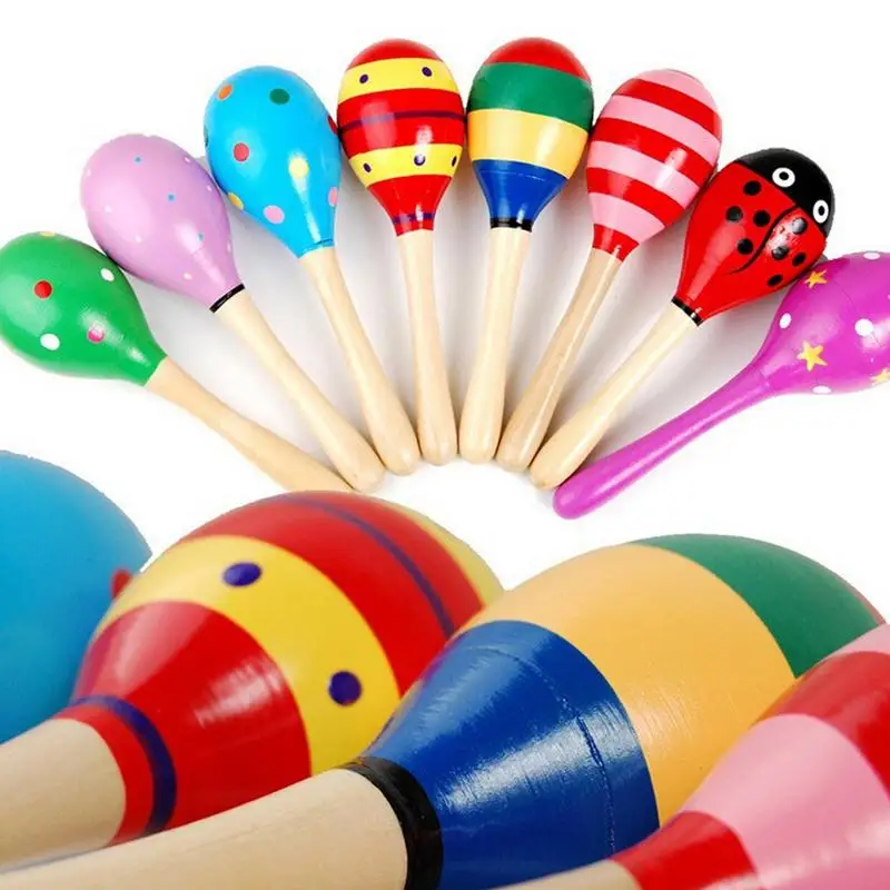 Kinder Musikinstrument aus Holz Handrassel Maracas Spielzeug 