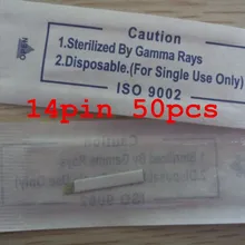 14 Pin 50 шт. Ротари Машина татуировки Постоянный microblading лезвие часть руки micro иглы Лезвия