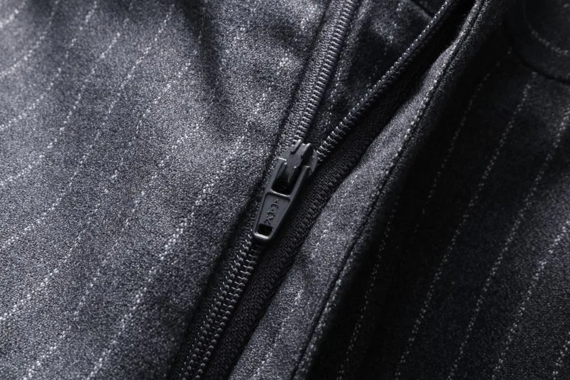 (Куртка + жилет + штаны) 2018 весенние туфли в полоску Серый одной кнопки Для мужчин костюмы классические костюмы Для мужчин бизнес Свадебный