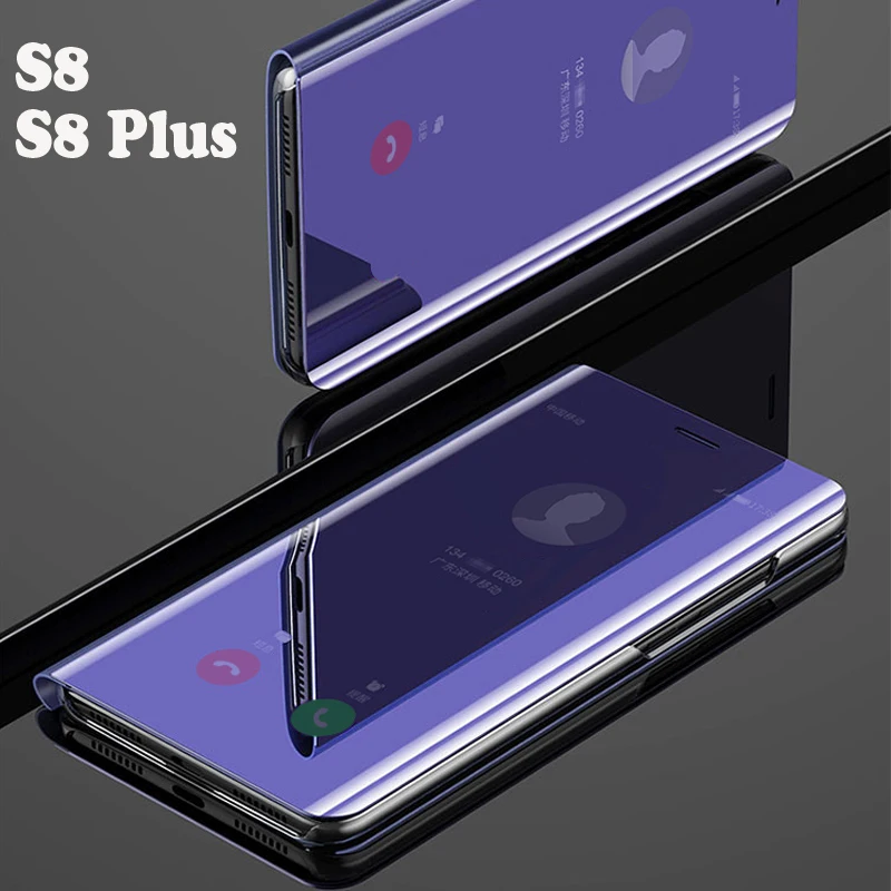 Флип чехол для смартфона с зеркальным покрытием Samsung galaxy S8 Plus S 8 S8Plus жесткие