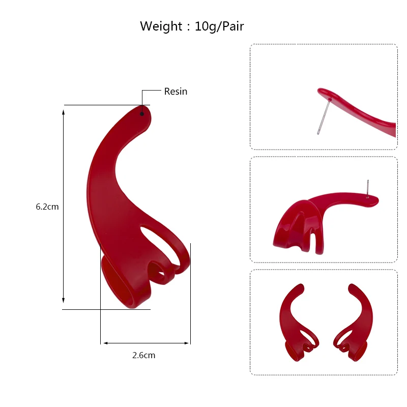 Vintage Fashion Resin Earrings for Women Big Long Red Acrylic Drop Earring for Girls Hyperbole Party Gifts Simple Jewelry (5)