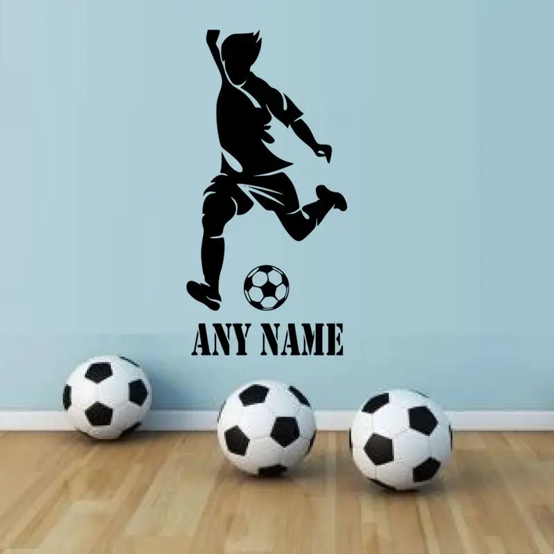 Soccer Player Decal Custom Name Wall Room Personalized Vinyl Sticker Decor B