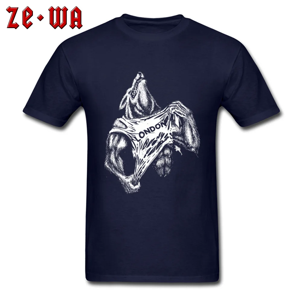 Group Short Sleeve Tops & Tees April FOOL DAY On Sale Round Neck 100% Cotton Tshirts Men Tshirts American Werewolf in London American Werewolf in London navy