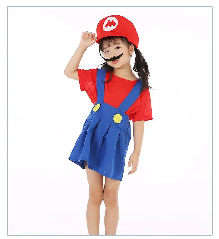 Хит продаж костюмы на Хэллоуин Забавный Super Mario Luigi брат костюм для детей Для