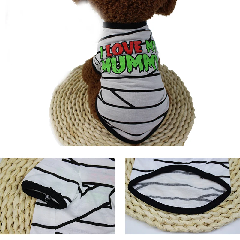 Собака Хеллоуин костюм Щенок Чихуахуа Рубашка с рисунком «Собаки» Французский бульдог одежда мопса жилет футболка Забавный мультфильм