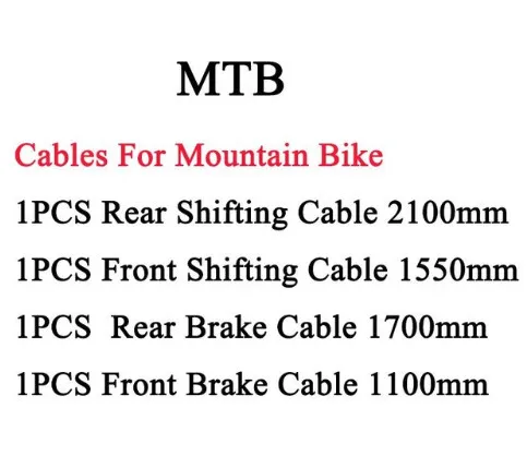 TRLREQ 4 шт./компл. тефлоновый кабель для велосипедного тормоза трос для MTB дорожный велосипед Передний Задний дисковый тормоз 1100/1550/1700/2100 мм - Цвет: FOR mtb