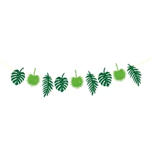 Cartel con banderines de hojas tropicales hawaianas, cartel con banderines para fiesta en la playa, interior y exterior, accesorios para fotos, decoración del hogar, 3 metros