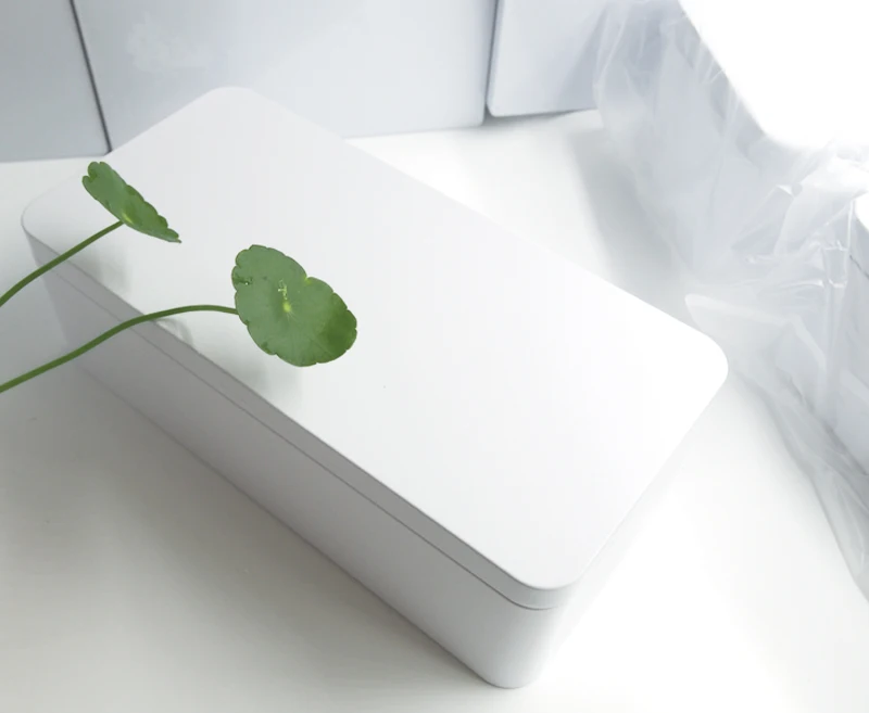 

236X113X75mm New Arrival Rectangle white tea tin box candy storage box case container 12pcs/lot