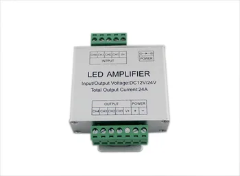 

Aluminum shell 4CH amplifier DC5-24V Input, 24A Current used for 3528&5050 SMD RGB LED Strip Light