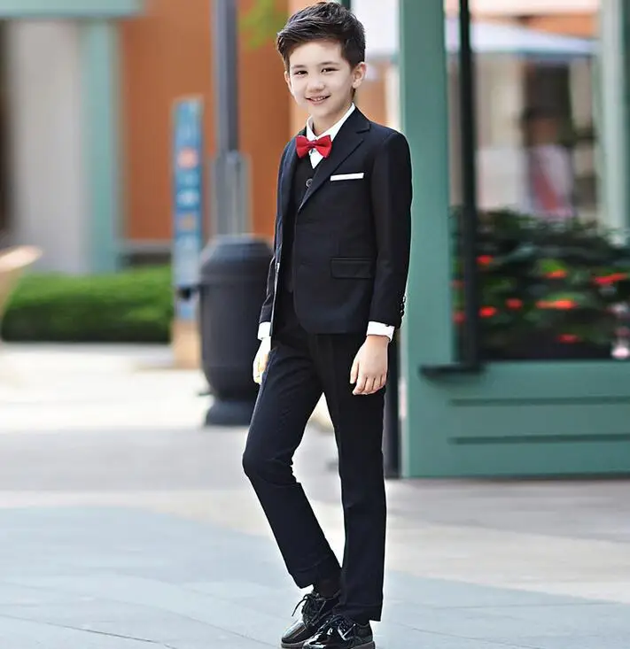 Buy Boys wedding suit Kids Tuxedos Black/Blue boy