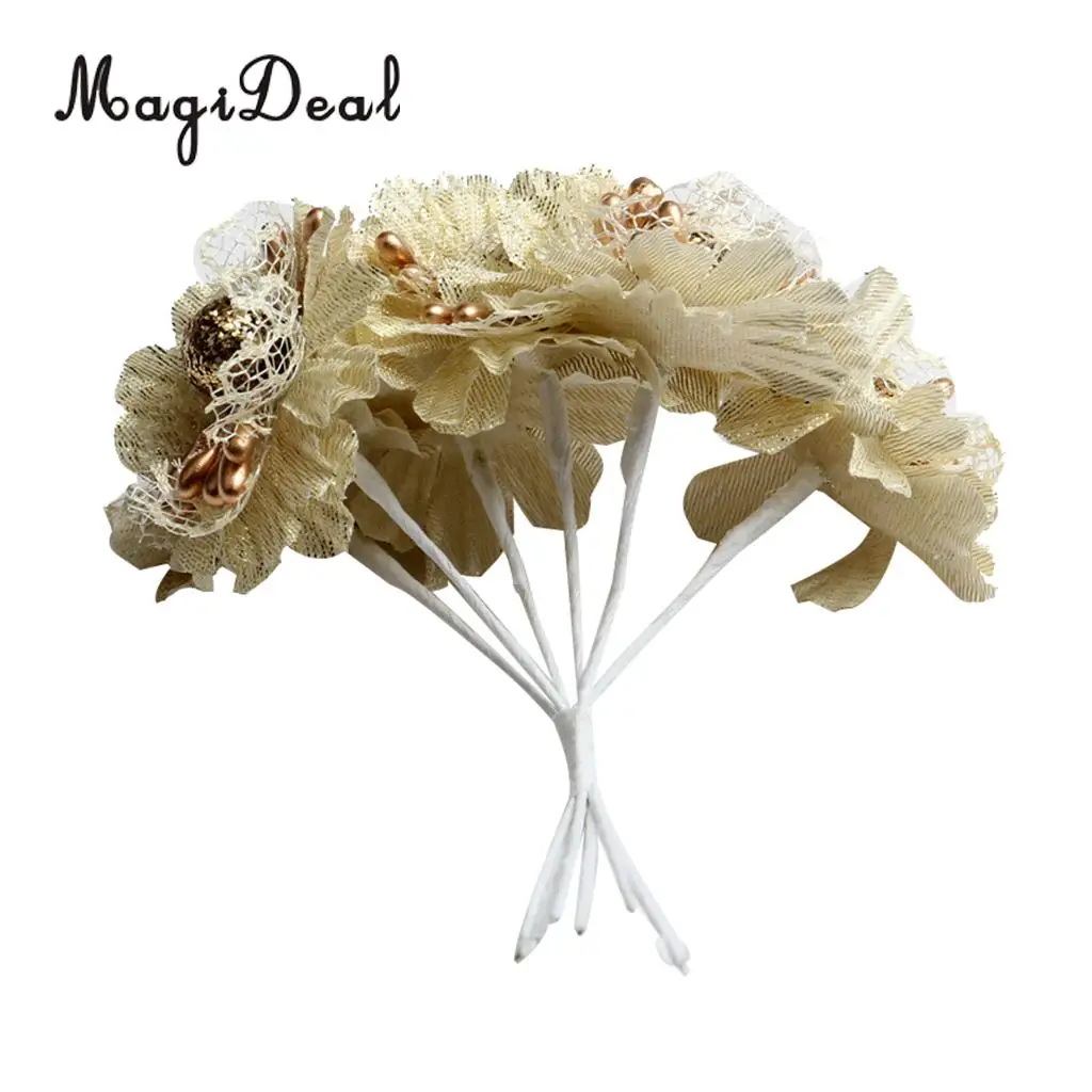 MagiDeal Beautiful Artificial Silk Flower Bouquet for DIY Garlands Wedding Garland Scrapbooking Gift Box Craft Project 4.5cm