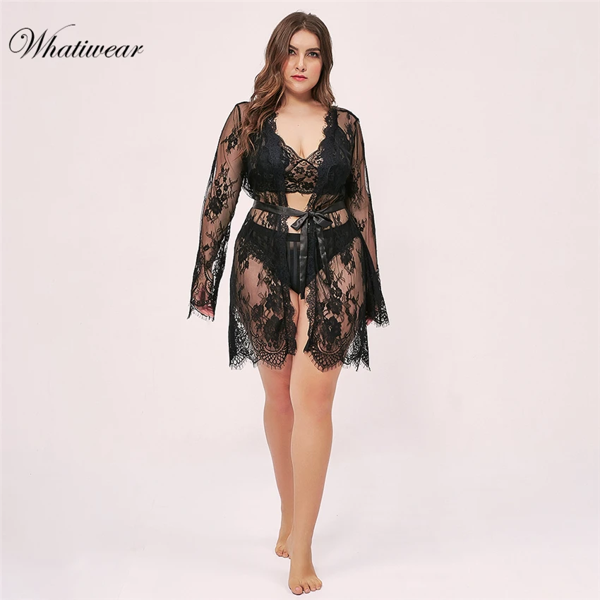 Whatiwear 2019 цельная ночная рубашка Ночное эротическое нижнее белье кружевные