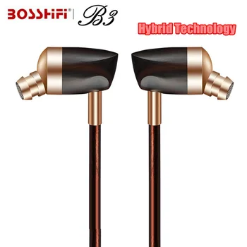 

2017 Blon B3 New Dynamic and Armature Wood Earpieces HIFI Ebony Moving Iron&Coil In Ear Earphone DIY Wooden Earset