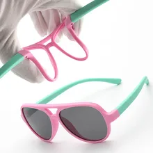 Солнцезащитные очки для мальчиков и девочек; милые детские солнцезащитные очки; 1 пара; поляризованные гибкие Детские принадлежности; Новинка года; модные солнцезащитные очки; UV400