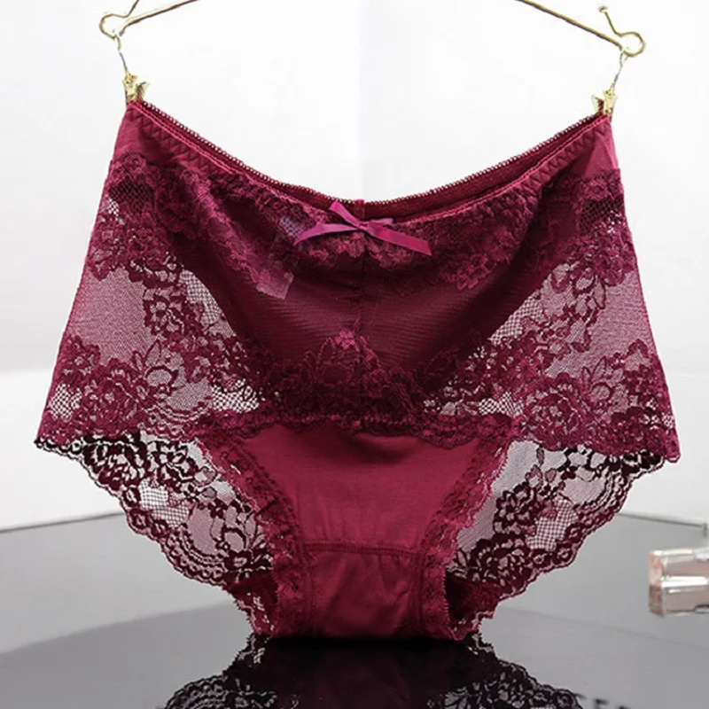 

fashion big size sexy transparent lace underwear women panties comfortable modis tanga lady briefs lingerie lady intimate