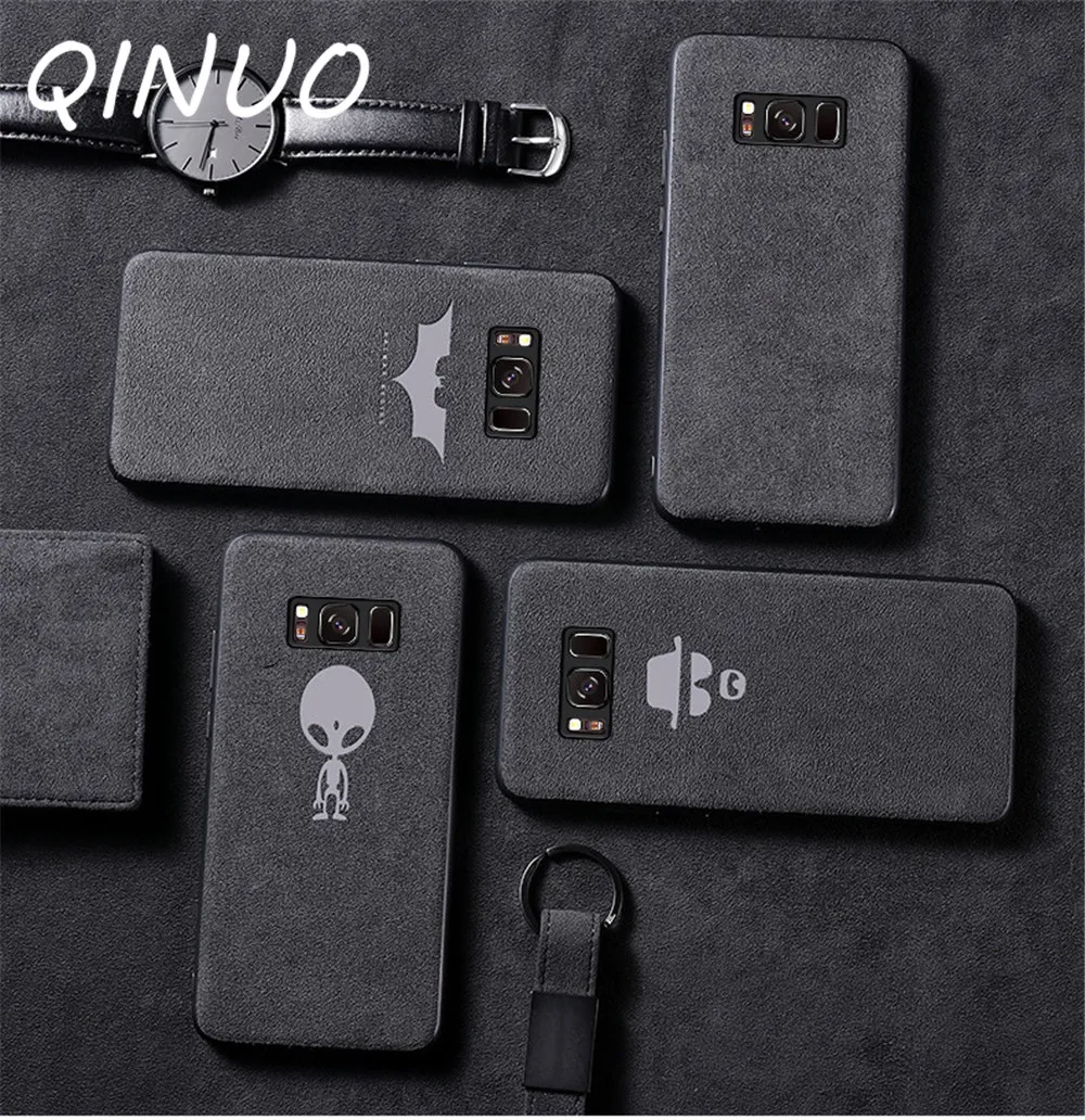

Luxury Batman LOGO Suede Case For Samsung S7 Edge S8 S9 S10 Plus Note 8 9 J4 J6 A7 A8 2018 Skull leather Telefon Kilifi Funda