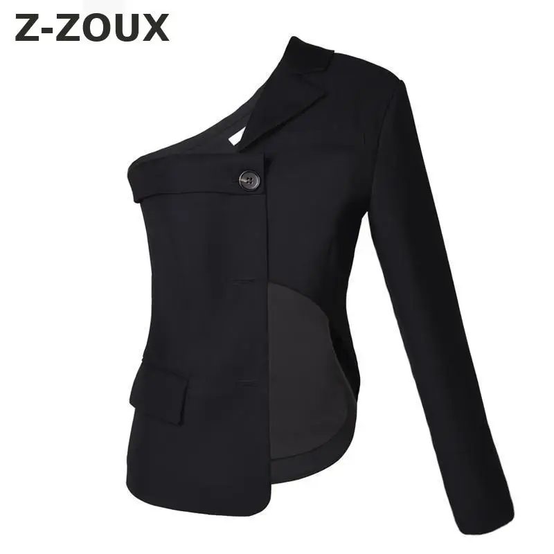 

Z-ZOUX Womens Blazer Irregular Ladies Blazer Jacket Hollow Out Asymmetric Womens Jackets Chic Short Suit Coat Women Tops 2019