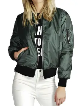 

MISSKY Women Solid Colour Zipper Jacket Casual Coat Tops Birthday Festival Gift