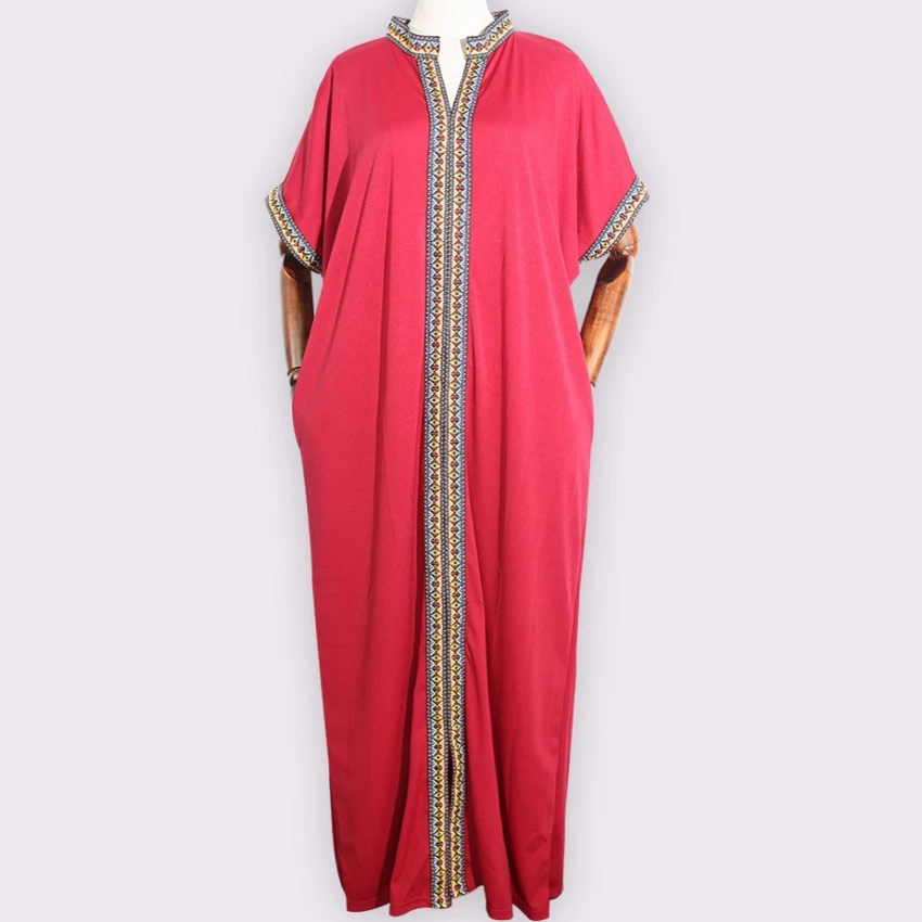

2019 SPring Traditional African Collar Long Dress Bazin CLothing Women Print Loose Size With Dashiki Dress For Lady