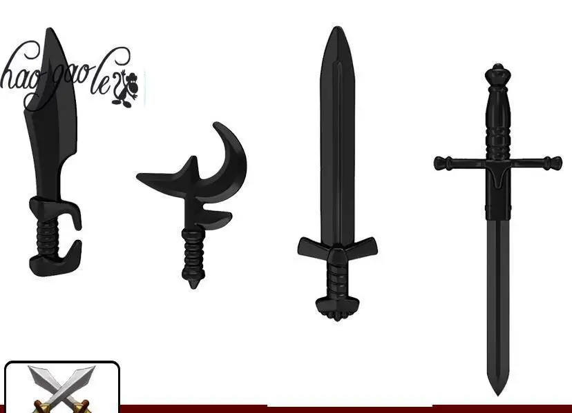 

hao gao le 40pcs/lot Knights Rome Weapons Lance Shield Handprint Helmet PG520 Building Blocks Bricks Kids Toys With