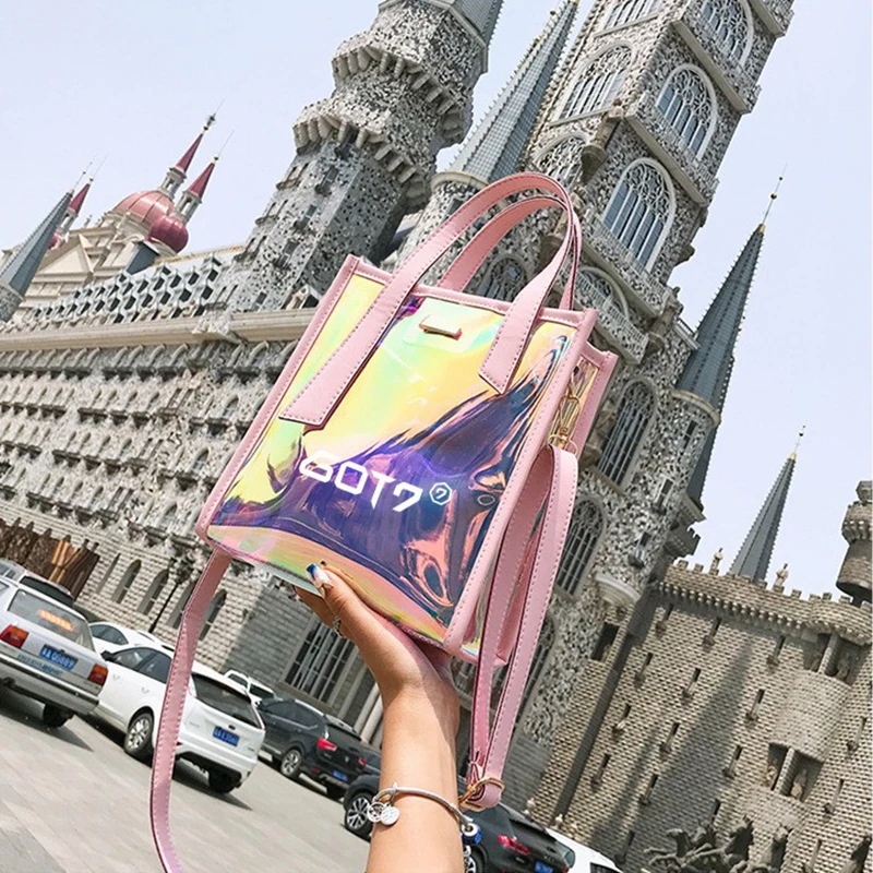 Kpop GOT7 модные сумки лазерные сумки GOT7 прозрачные сумки на плечо Got7 вентиляторы подарки, Прямая поставка