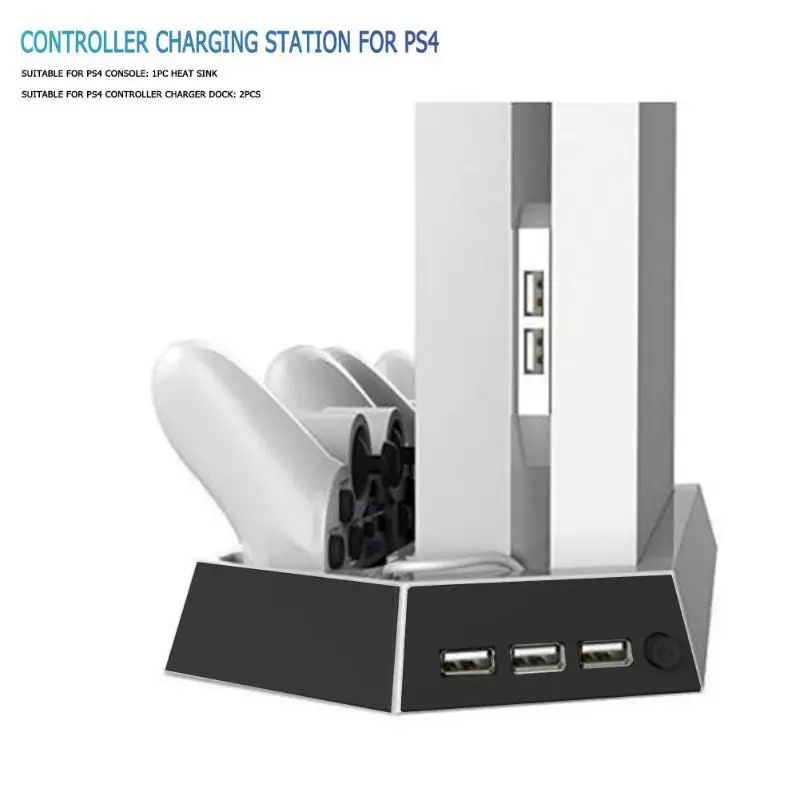 Vertical Stand Cooling Fan for PS4 Controllers Multi Dual Charging Station Charger Game Console Cooler for PS4 Game Accessories