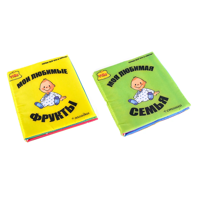 

Baby Toys 0-24 Months Soft Fabric Cloth Books Russian Language Rattles Infant Education Early Learning Toys for Children