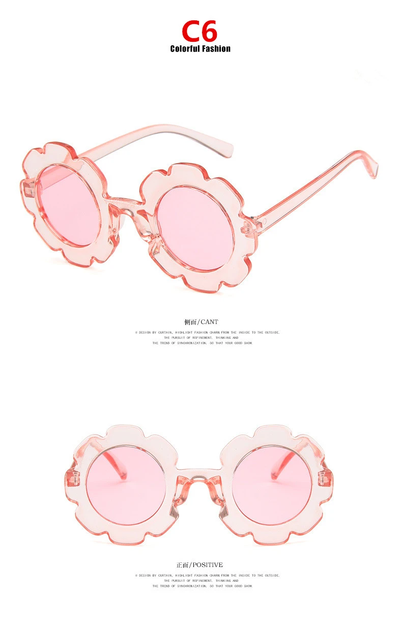 Круглые детские солнцезащитные очки в цветочек, брендовые дизайнерские очки для мальчиков и девочек, милые детские солнцезащитные очки, UV400 линзы, детские очки